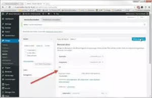 Das URL Feld im erstellten Menüpunkt leeren und speichern Das URL Feld im erstellten Menüpunkt leeren und speichern