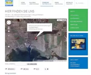 Vila Sana Ferienwohnungen - Anfahrt mit Google Maps